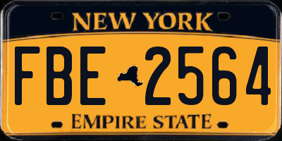 NY license plate FBE2564
