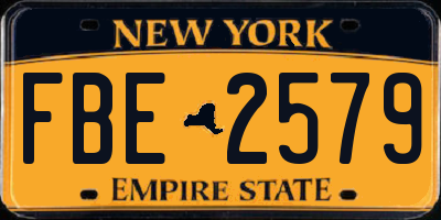 NY license plate FBE2579