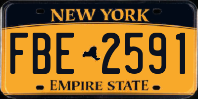 NY license plate FBE2591