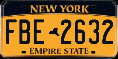 NY license plate FBE2632