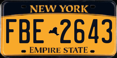 NY license plate FBE2643