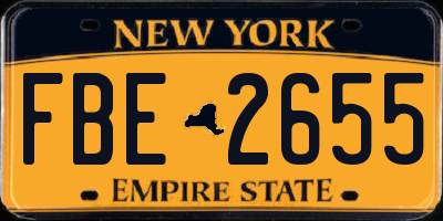 NY license plate FBE2655