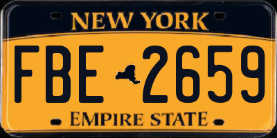 NY license plate FBE2659