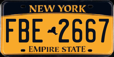 NY license plate FBE2667