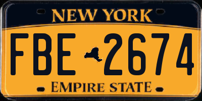 NY license plate FBE2674
