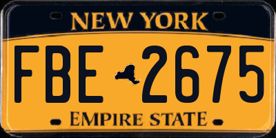 NY license plate FBE2675