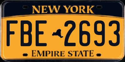 NY license plate FBE2693