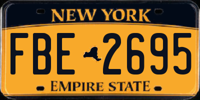 NY license plate FBE2695