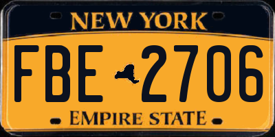 NY license plate FBE2706