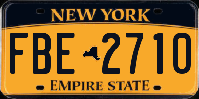 NY license plate FBE2710