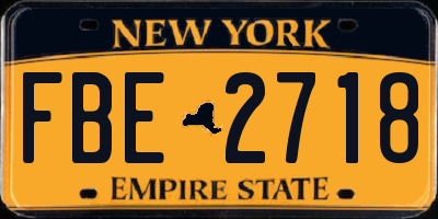 NY license plate FBE2718