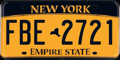 NY license plate FBE2721