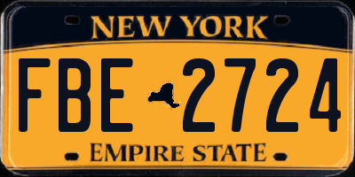 NY license plate FBE2724