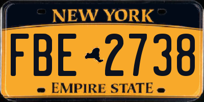 NY license plate FBE2738