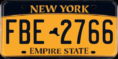 NY license plate FBE2766