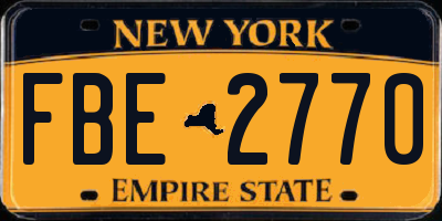 NY license plate FBE2770