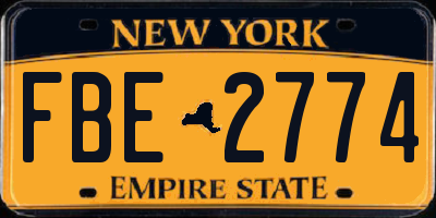 NY license plate FBE2774