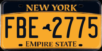 NY license plate FBE2775