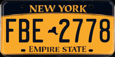 NY license plate FBE2778