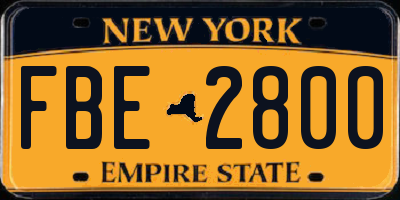 NY license plate FBE2800