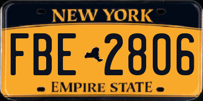 NY license plate FBE2806