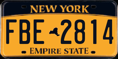 NY license plate FBE2814