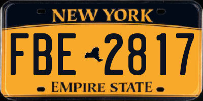 NY license plate FBE2817