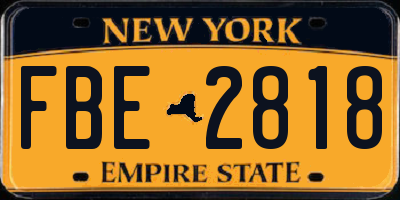 NY license plate FBE2818