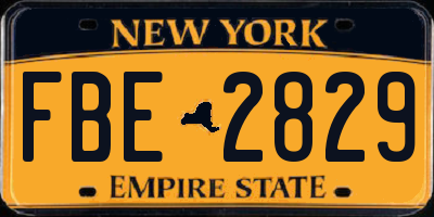 NY license plate FBE2829