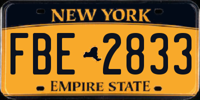 NY license plate FBE2833
