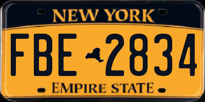 NY license plate FBE2834
