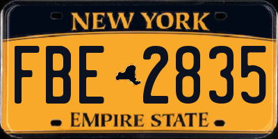 NY license plate FBE2835