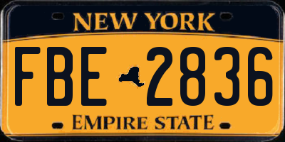 NY license plate FBE2836