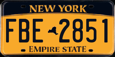 NY license plate FBE2851
