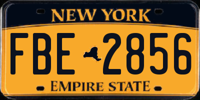 NY license plate FBE2856