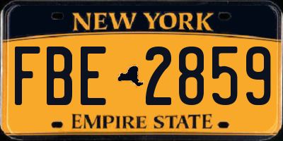 NY license plate FBE2859
