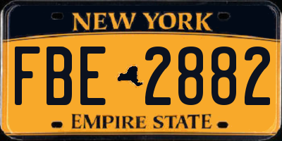 NY license plate FBE2882