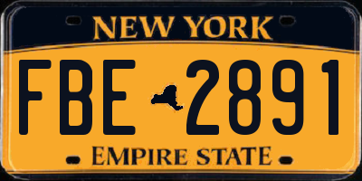 NY license plate FBE2891