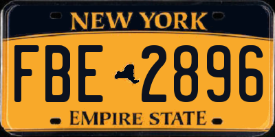 NY license plate FBE2896