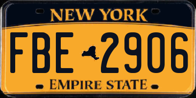 NY license plate FBE2906