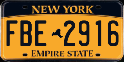 NY license plate FBE2916