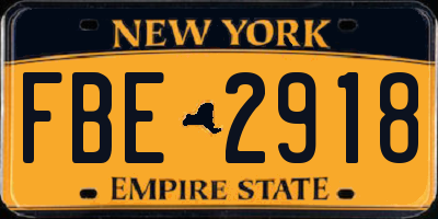 NY license plate FBE2918