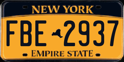 NY license plate FBE2937