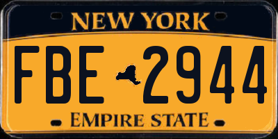 NY license plate FBE2944