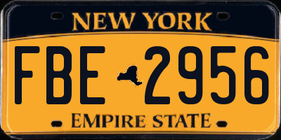 NY license plate FBE2956