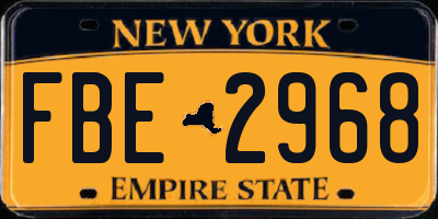 NY license plate FBE2968