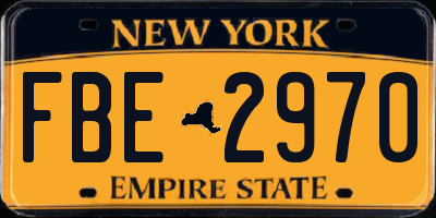 NY license plate FBE2970