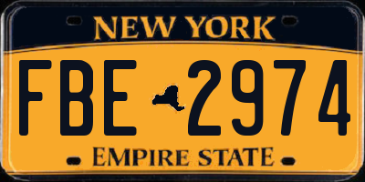 NY license plate FBE2974