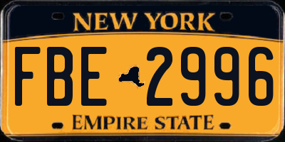 NY license plate FBE2996