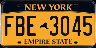 NY license plate FBE3045